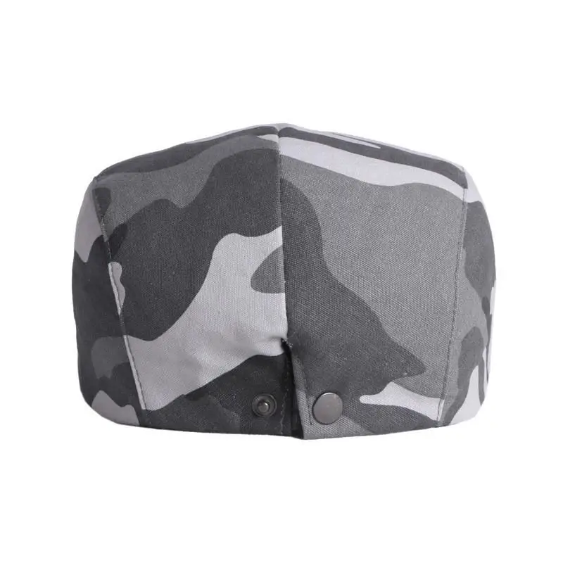 LDSLYJR 2021 Cotton Camouflage Print Newsboy Caps Flat Peaked Cap Men and Women Painter Beret Hats 36