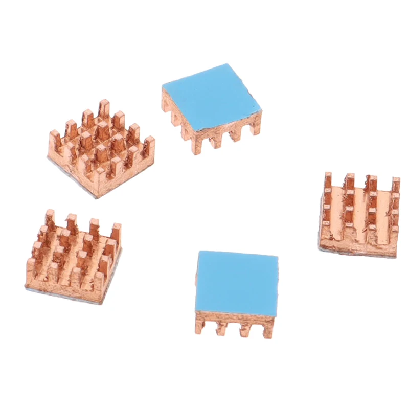 실용적인 9x9x4mm 순수 구리 방열판, 메모리 접착식 후면 냉각 쿨러 방열판, 5 개