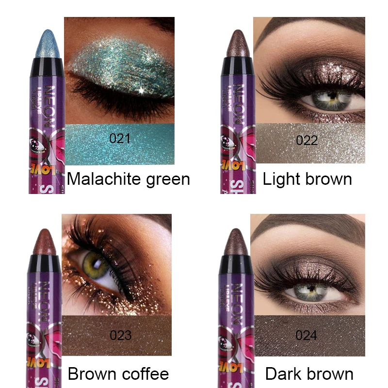 24-color Eye Shadow Stick 3-in-1 Eye Shadow Lipstick Lying Silkworm Pen Pearlescent Not Easy To Smudge Stage Cosmetics TSLM1