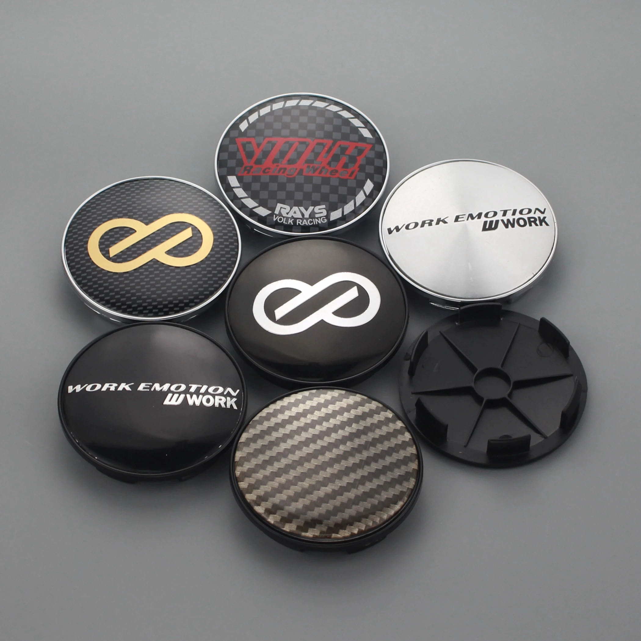 4pcs 68mm/62mm clip blank center cap enkei wheel covers work cap on wheel volk logo emblem sticker hub cap for rims