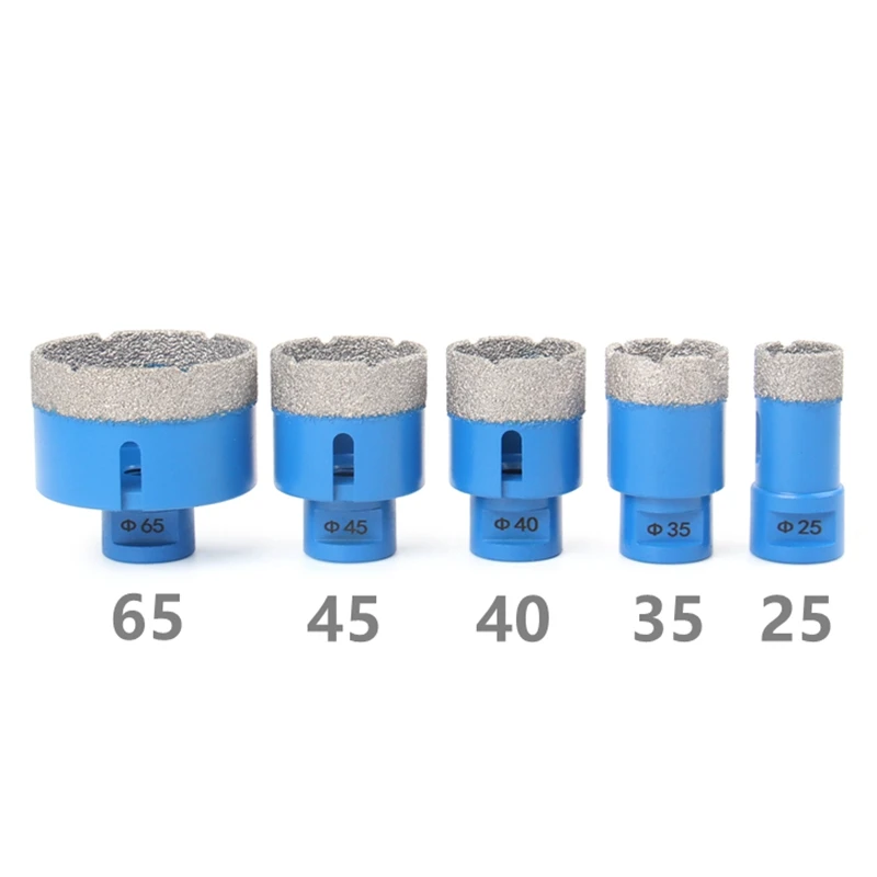 HEDA M14 Chỉ Hút Chân Không Chia Lửa Bằng Đồng Nguyên Kim Cương Lỗ Cưa Bộ 5 Cái/bộ 25/35/40/45/65mm Đá Cẩm Thạch Ngói Đá Hoa Cương Thạch Anh Đá Mũi