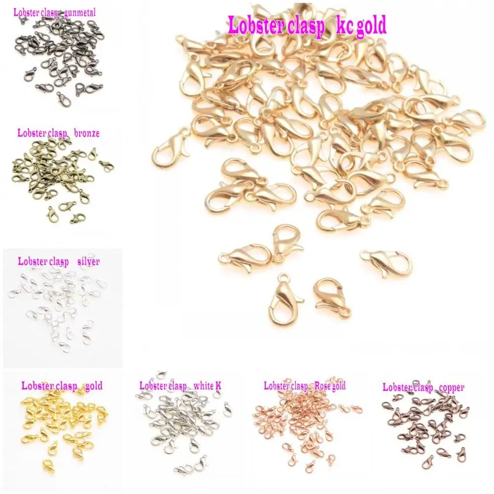 

Jewelry Findings Diy 12/14mm Metal Lobster Clasps Hooks Bracelet End Connectors For Jewelry Making DIY Necklace Buckle