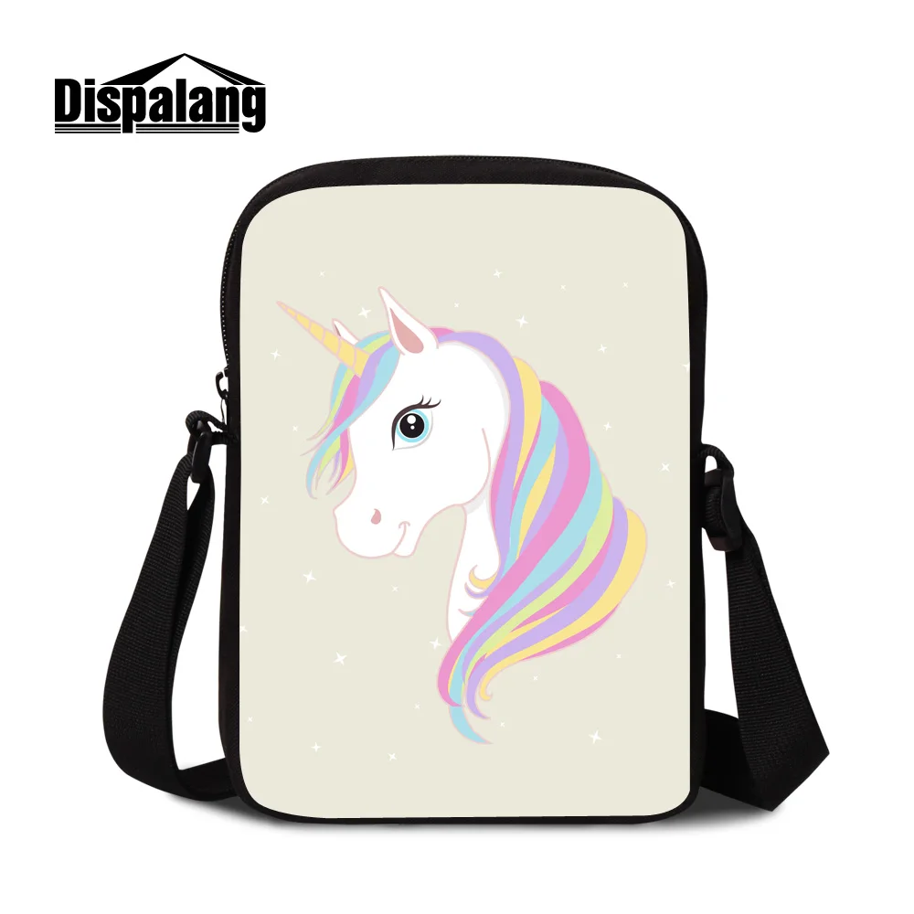 女性と子供のためのユニコーン昇華プリントショルダーバッグ,かわいいミニメッセンジャーバッグ,トラベルショルダーバッグ,カスタムロゴフラップ,ファッション