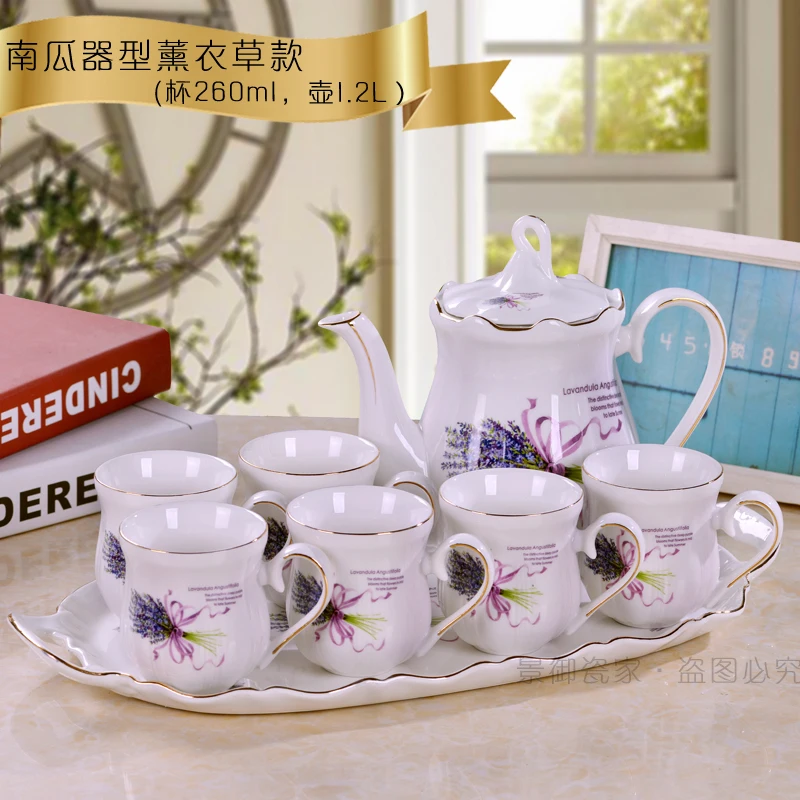 Camellia Bone China Coffee Set British Porcelain Tea Set Ceramic Pot Creamer Sugar Bowl Teatime Teapot Coffee Cup Mug Coffeeware