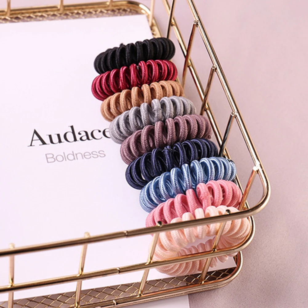 1 Pcs Scrub Elastic Rubber Bands Telephone Wire Hair Ties Donut Ponytail Holder Women Girls Spiral Scrunchies Hair Accessories