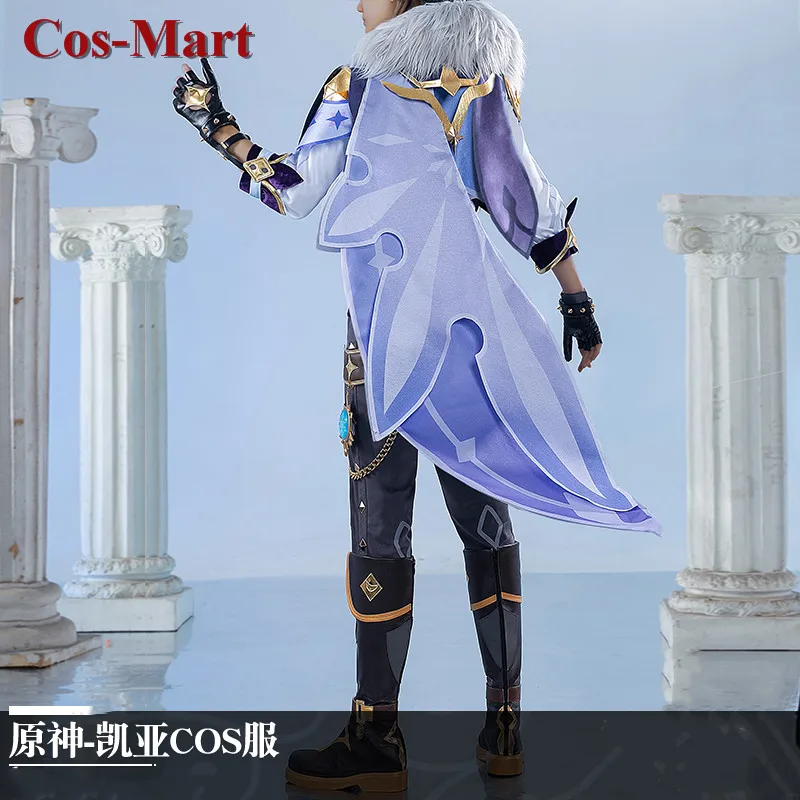 Cos-mart jogo quente genshin impacto kaeya cosplay traje cavaleiros capitão belo terno de batalha atividade festa role play roupas