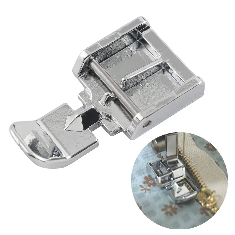 Compatible Metal Zipper Presser Sewing Foot, Left & Right For Household Snap-on Sewing Machines AA7026