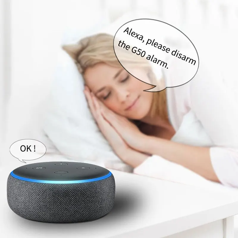 Wifi GSM Alarm sistemi 433MHz ev hırsız güvenlik alarmı kablosuz kablolu dedektör RFID dokunmatik klavye sıcaklık nem Alexa