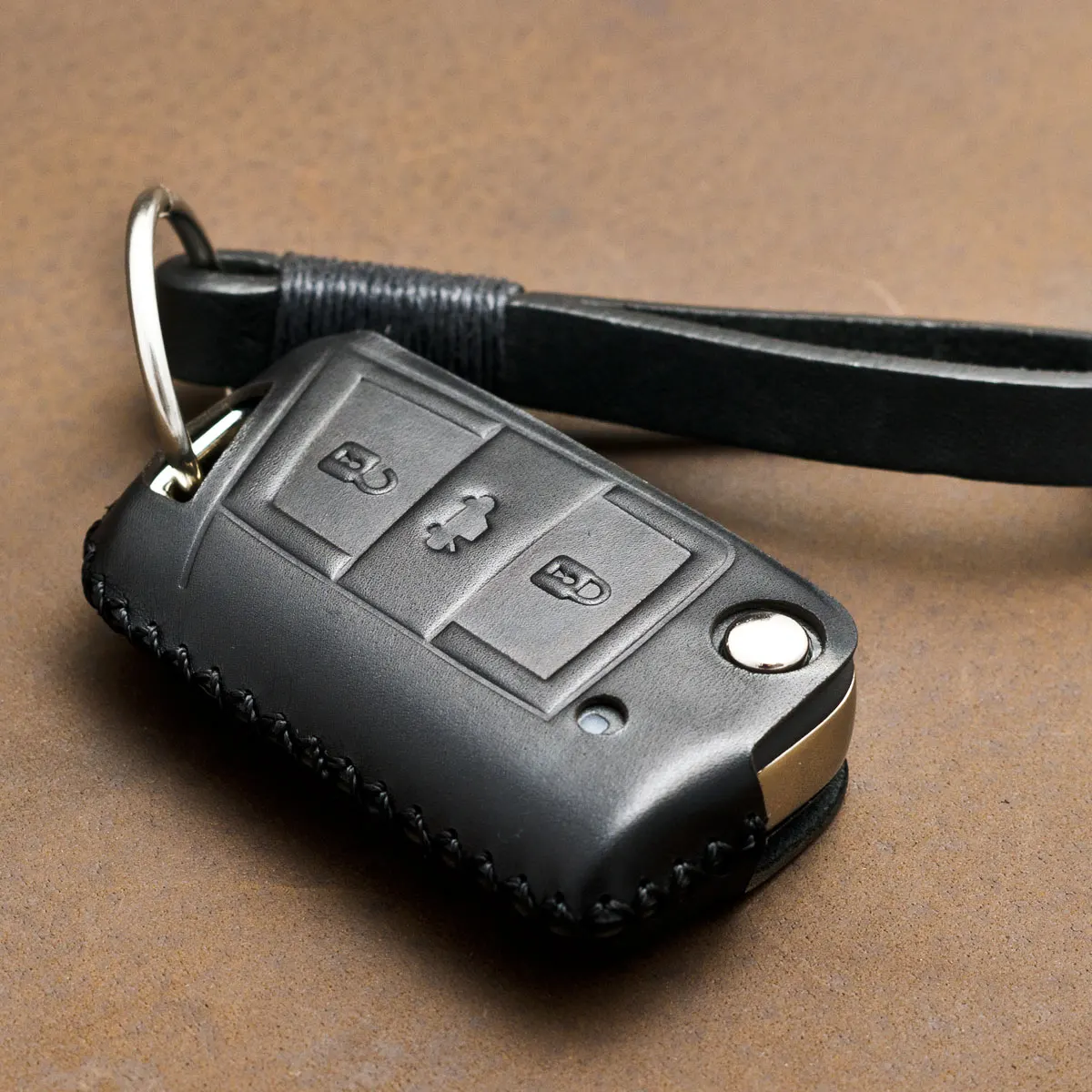 

1 PCS Genuine Leather Key case Key cover skin shell holder for Skoda Octavia Scout Kodiaq Karoq Remote protect key cover cap