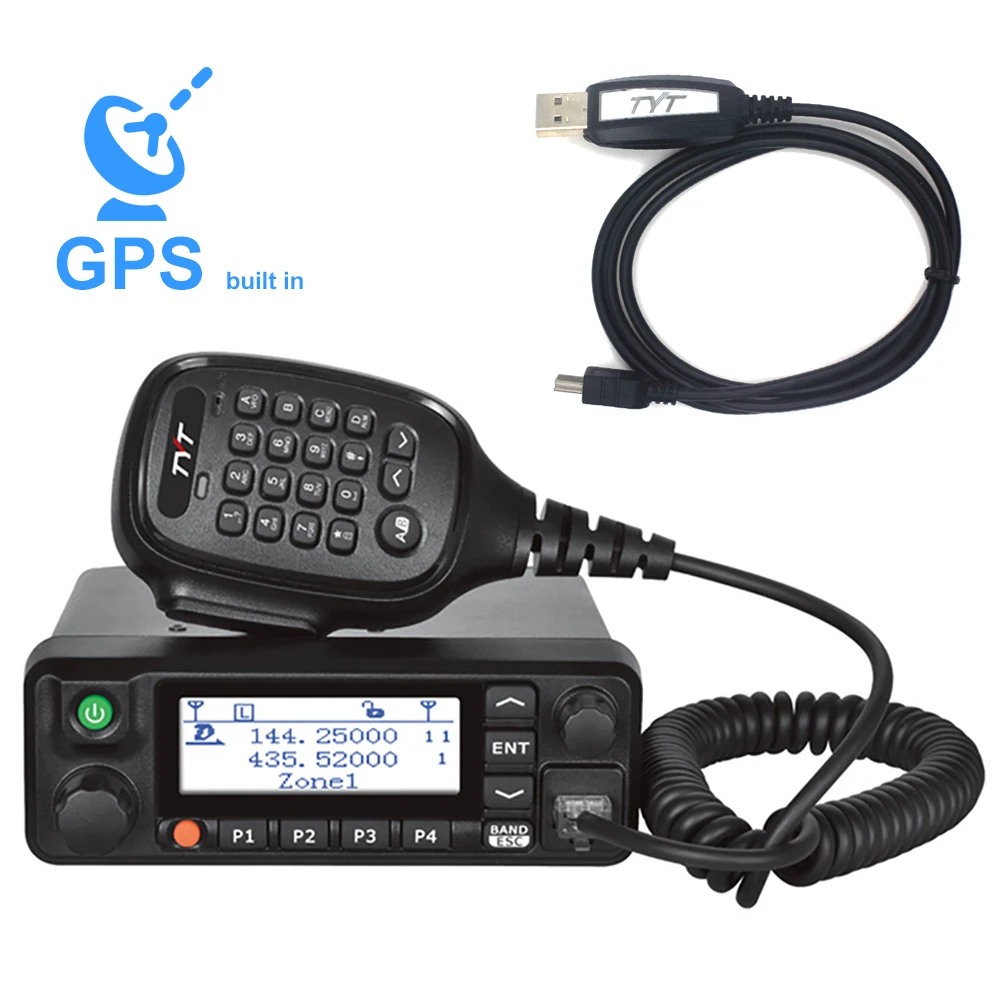 

TYT MD-9600 Dual Band 136-174MHz & 400-480Mhz Digital Mobile Radio 50/45/25W High Quality DMR Radio + 1 Programming Cable