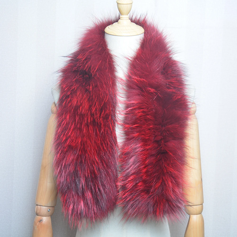 Women Real Fox Fur Scarf Fashion Lady Winter Warm Soft Knitted Real Fox Fur Neckerchief Quality Natural Fox Fur Ring Scarves