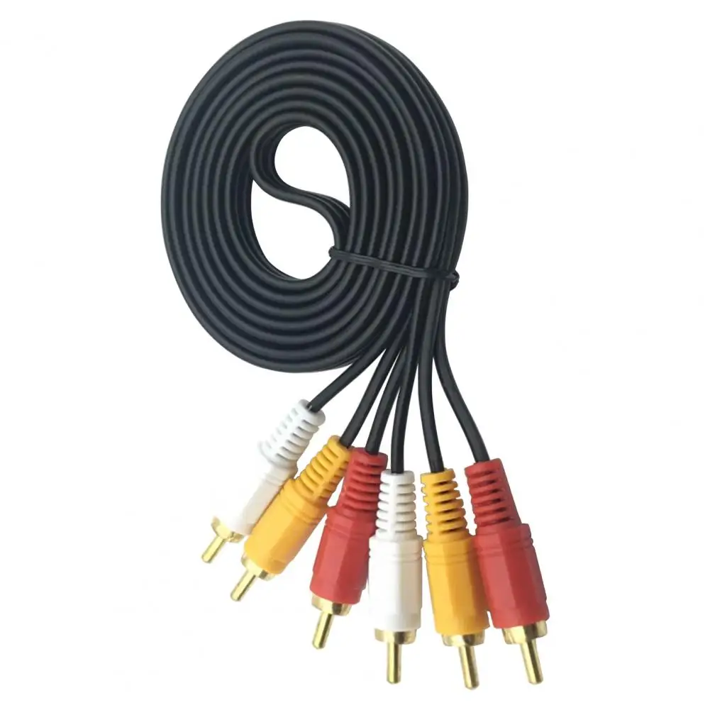AV Audio Cable Stable Transmission High Fidelity Plug Play 3RCA to 3RCA Replaceable Audio AUX Cable for DVD