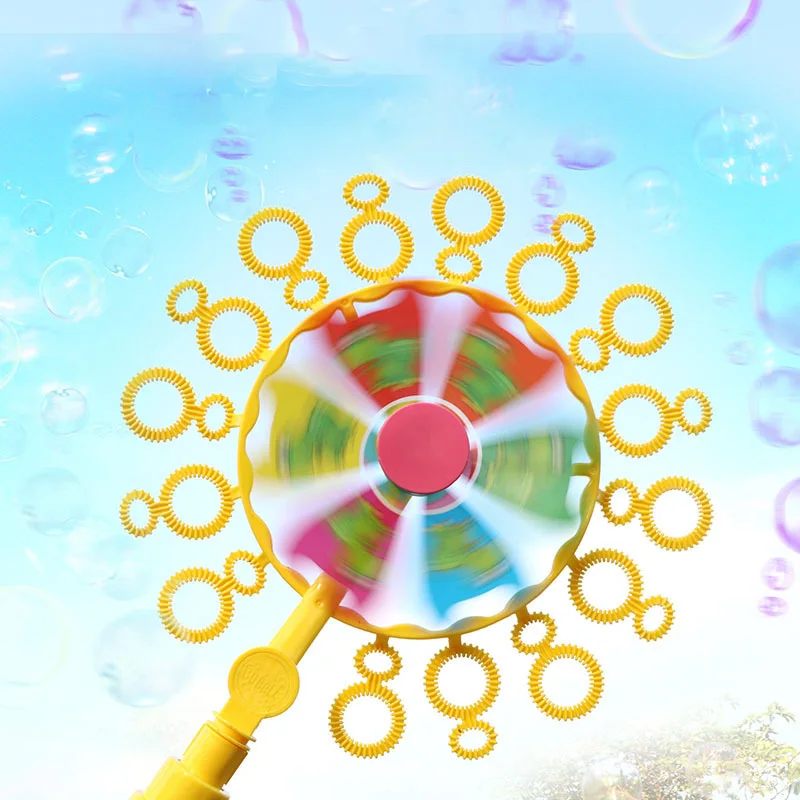 New Children Creative Wind Spinner Bubble Maker Machine Toy For Kids Blower Stick Fun Outdoor Spotrs Activity Play Games Gift