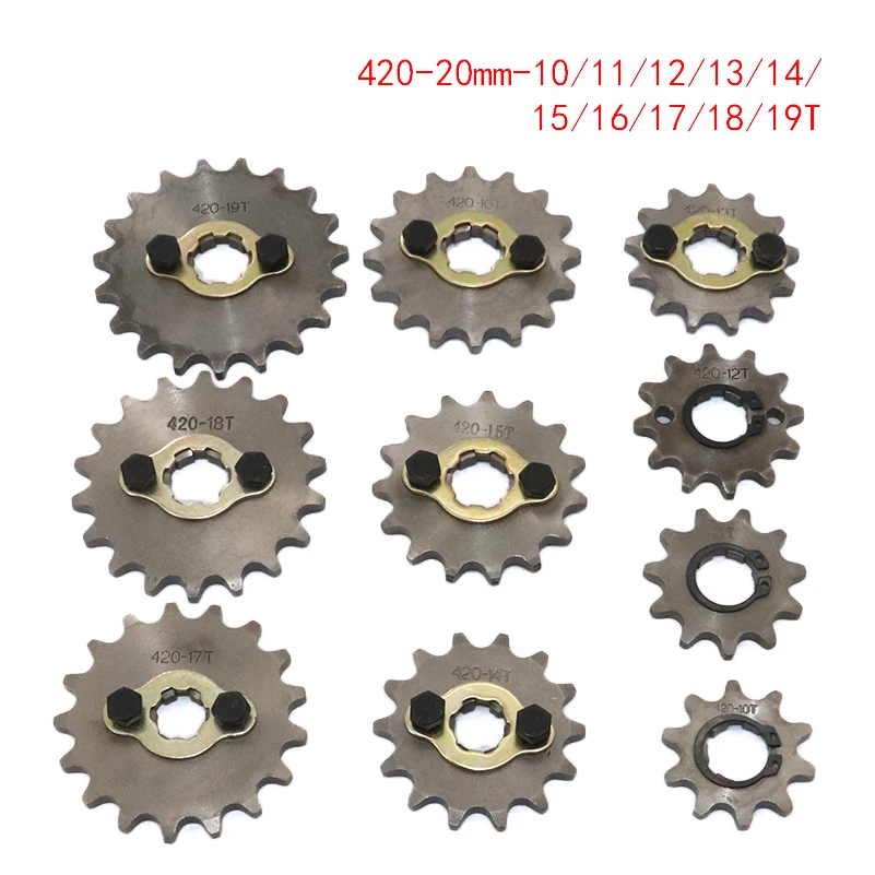 

420 -20mm 10T 11T 12T 13T 14T 15T 16T 17T 18T 19T Engine Sprocket for motorcycle ATV Dirt Pit Bike Go Kart 4 Wheeler Quad