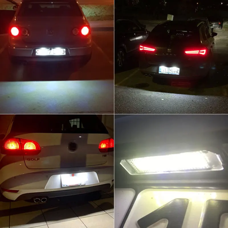 Luz Led blanca Canbus para coche, Kit de luces para matrícula, sin errores, estilo de coche, 2 unidades, MK5, GTI, MK6, MK7, Golf 5, Glof 6, Golf 7