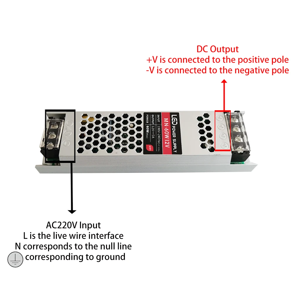 ZHMZH LED Driver Ultra-thin LED Power Supply Engineering Design Luminous Characters Light Box Light Strip 60W-400W AC185-240V