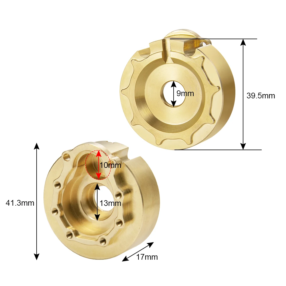 YEAHRUN Brass przeciwwaga Portal oś napędowa obudowa pokrywa zderzak do TRX4 TRX6 1/10 RC Cwawler akcesoria samochodowe