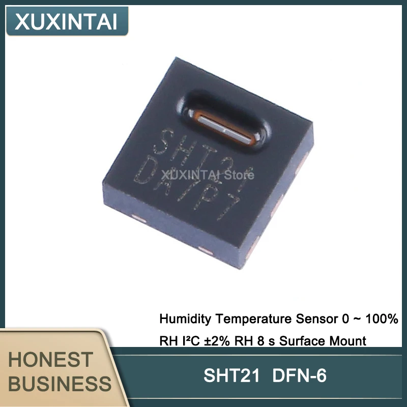 10Pcs/Lot New Original  SHT21 SHT Humidity Temperature Sensor 0 ~ 100% RH I²C ±2% RH 8 s Surface Mount