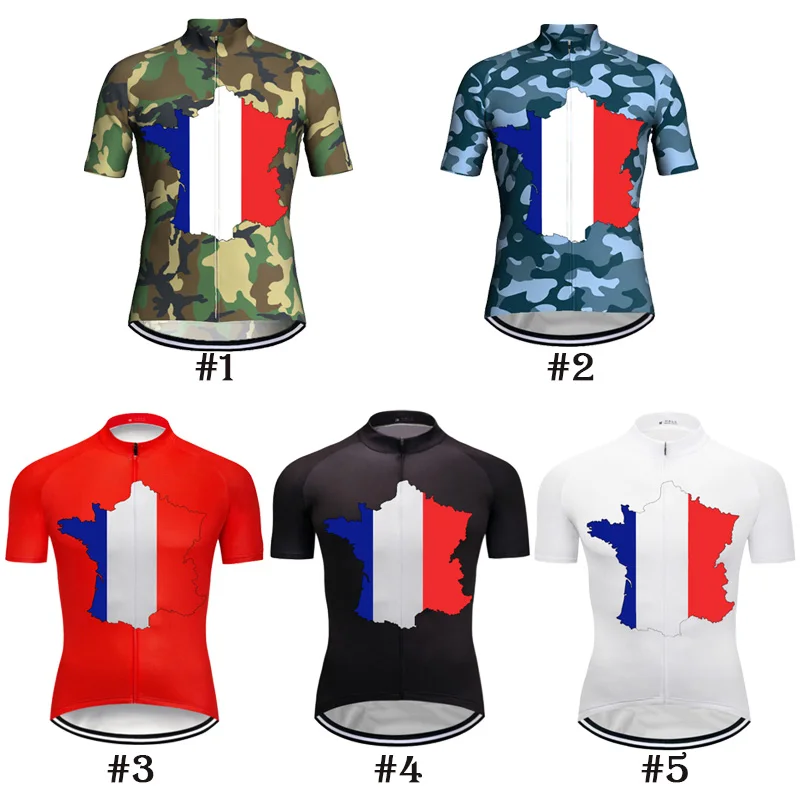 Jersey de ciclismo curto ao ar livre para homens, jaqueta de bicicleta, roupas esportivas, roupas de bicicleta, Pro motocicleta, camisa de montanha, França