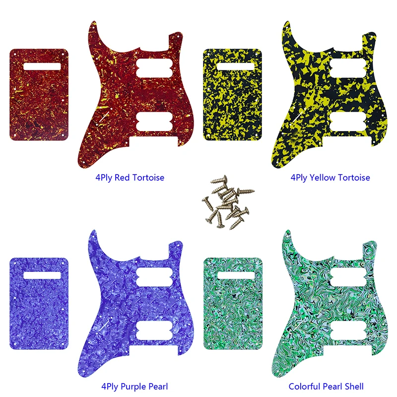 

Guitar Pickguard-For Left Hand No Control Hole US 11Screw Holes HH Strat With Tremolo Bridge Humbucker Scratch Plate &Back Plate