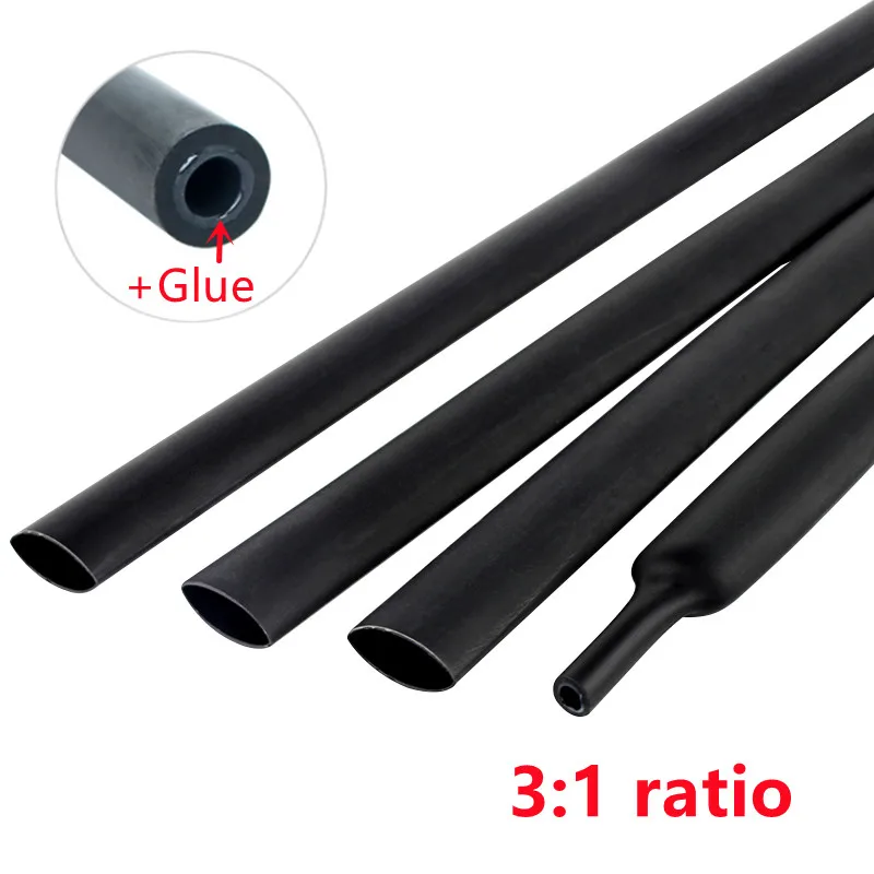 1M/lots 3:1 Heat Shrink Tube with Glue Dual Wall Tubing Diameter 2.4/3.2/4.8/6.4/7.9/9.5/12.7mm Adhesive Lined Sleeve Wrap