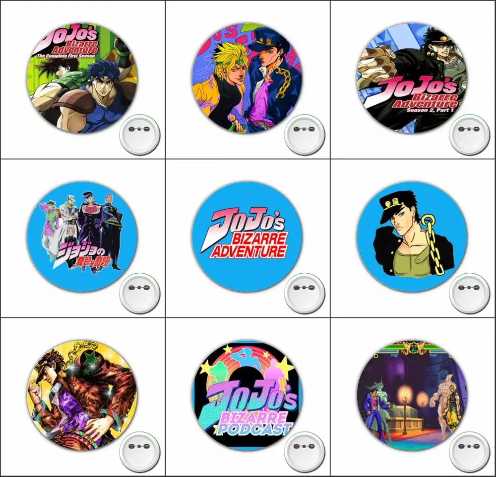 3pcs anime JoJo\'s Bizarre Adventure Cosplay Badge Cartoon Brooch Pins for bags Badges Backpacks Button Clothes Accessories