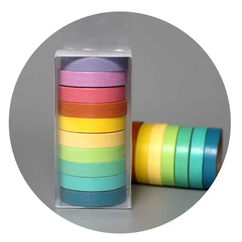 10 kolorów może napisać cukierki 5M rozdrobnione Washi rolka do czyszczenia ubrań maskująca dekoracyjna taśma klejąca etykiety Craft dekoracyjne diy Scrapbooking — zdjęcie 2