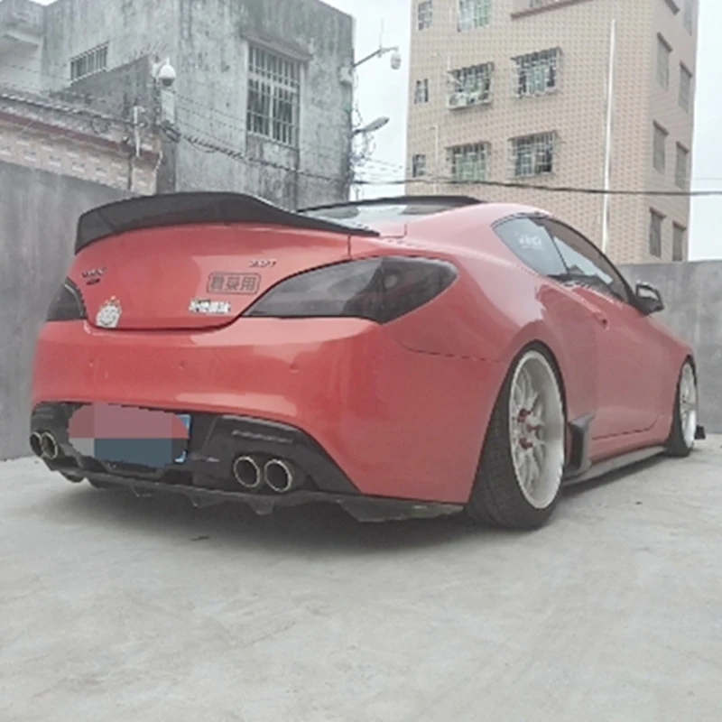 for Hyundai Genesis Coupe spoiler 2009 10 11 12 year glossy carbon fiber/FRP rear wing R style spoiler accessories