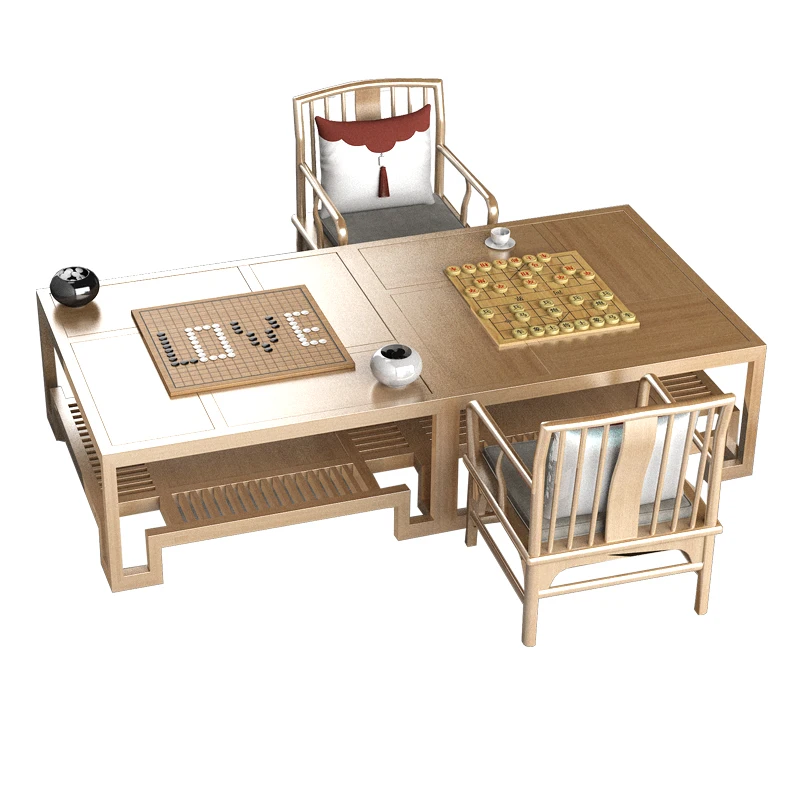 Chinese chess and card tables and chairs simple solid wood go table Chinese Academy chess table