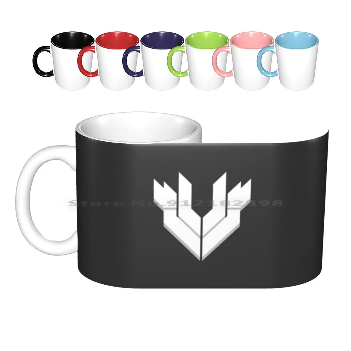 Vivid-White On Grey Ceramic Mugs Coffee Cups Milk Tea Mug Vividesports Vivid Esports Creative Trending Vintage Gift Bottle Cup