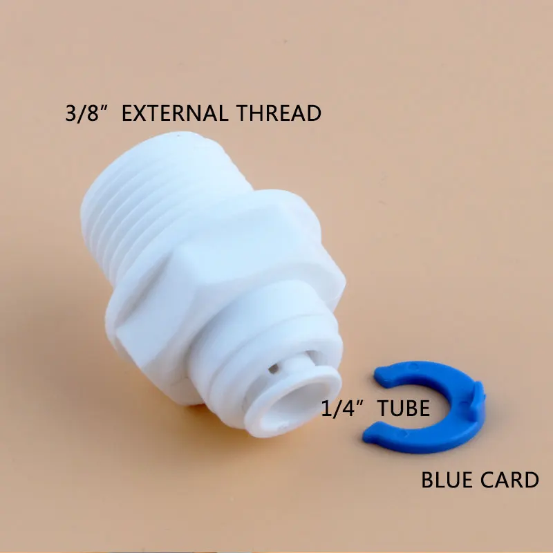 Tube droit à connexion directe, filetage externe 3/8 "à 1/4", raccord de tube, rapide, allergique, diamètre de filetage d'eau RO 1046W 16.5mm