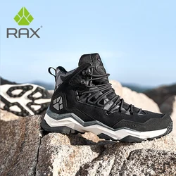 RAX Men Hiking Shoes winter Waterproof Outdoor Sneaker Men Leather Trekking Boots Trail Camping Climbing  Sneakers leather shoes