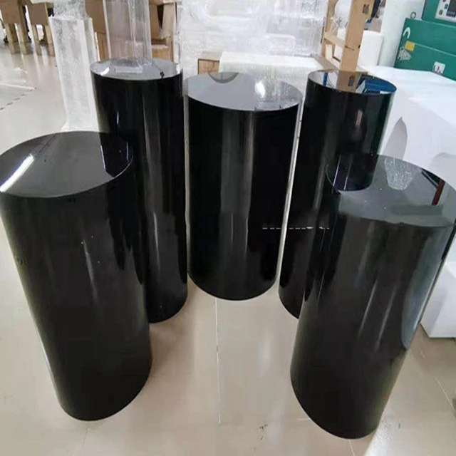 

5pcs/set)Wedding event party decoration pedestals cylinder round black plinth stand party supplies Gold Round Plinth Stand 1878