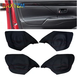 For Mitsubishi Outlander 2014 2015 2016 2017 2018 4PCS Car Interior Door Handle Panel Armrest Microfiber Leather Cover