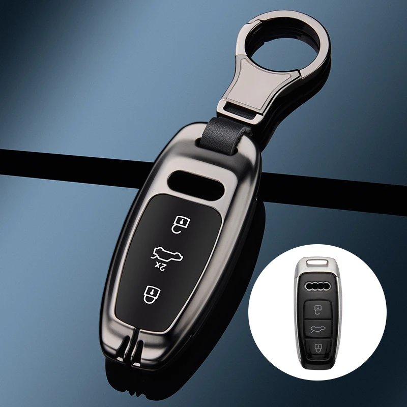 

High-Quality Galvanized Alloy Car Smart Key Case Cover for Audi A6 A4L A6L Q5L A7 A8 2020 Models Car Accessories