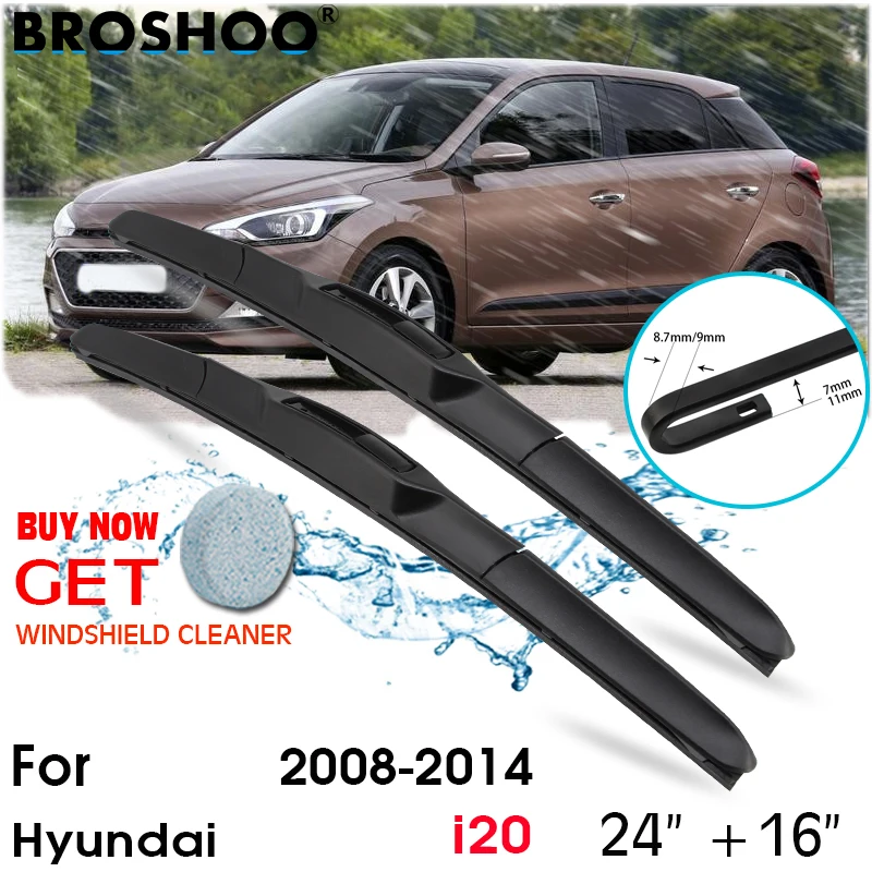 Car Wiper Blade Front Window Windscreen Windshield Wiper Blades J hook Auto Accessories For Hyundai i20 24