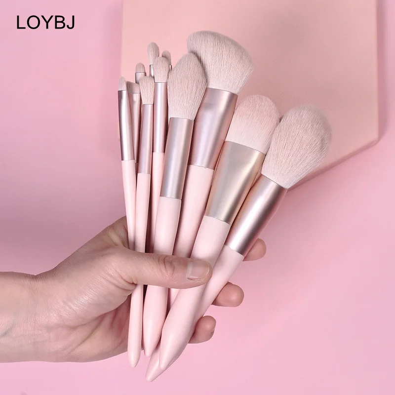 LOYBJ 11pcs Set di pennelli per trucco fondotinta in polvere cosmetica fard contorno correttore sopracciglio ombretto pennello per sfumare strumento per il trucco