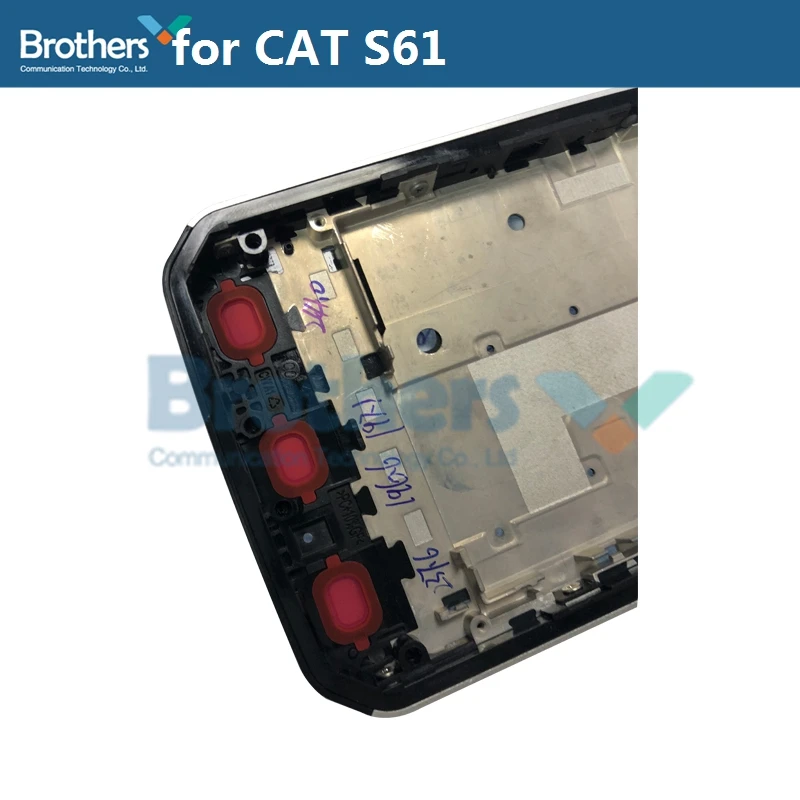 Middle Frame for CAT S61 Middle Bezel with Volume Power Buttons Front Frame for CATS61 Middle Housing Phone Replacement Parts