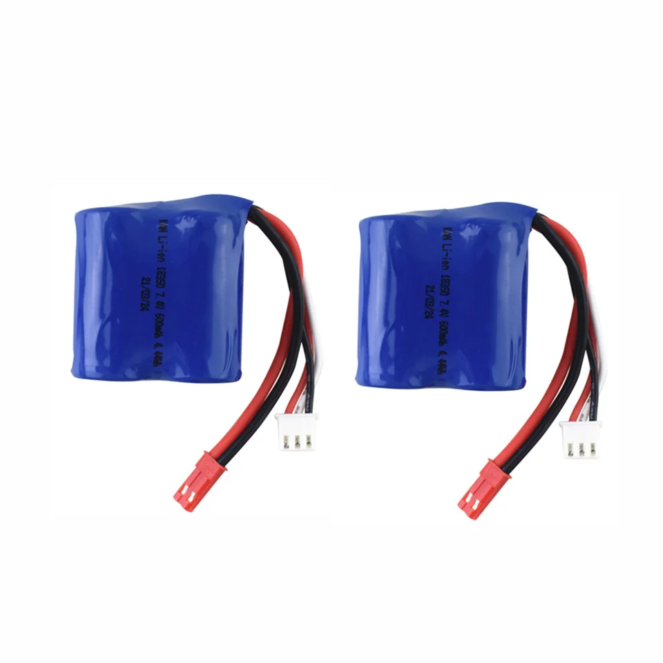 2S 7.4V 600mah Lithium Battery JST Plug Connector for EB02 Remote Control RC Boat Model Car High-rate Lipo Spare Parts