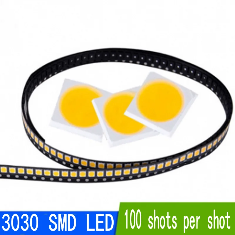 100Pcs 3030 3V 6V 350mA SMD Lamp Beads For LED TV Backlight Strip Bar,Repair TV Light Emitting Diode (LED) Durable