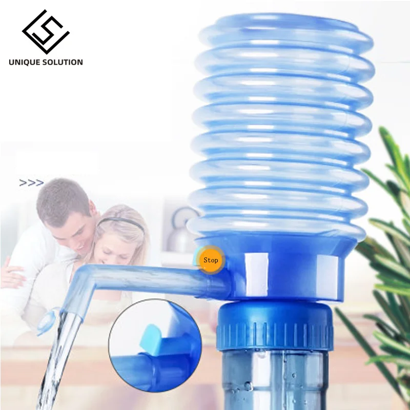 1 piece Push Type Water Bottle Pump for Gallon Bottle Removable Tube Innovative Manual Pump Dispenser Kitchen Supplies