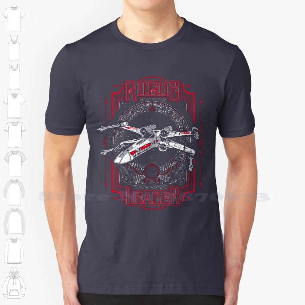 Rogue Leader 100% Pure Cotton T-Shirt Spaceship Sci Fi Star Rogue Red 5 Vector Retro Rbc Buzatron Five Wing Rebel Leader Sw Pop