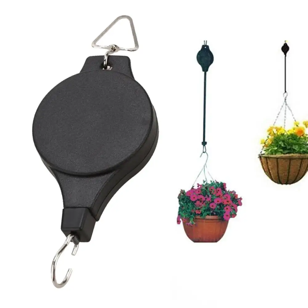 Retractable Plant Pulley Adjustable Hanging Flower Basket Hook Hanger For Garden Baskets Pots Birds Feeder Pulley Pull Down