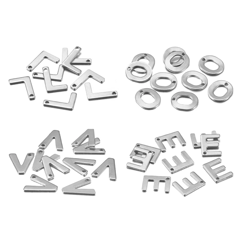 26/50pcs Stainless Steel A-Z Letter Pendant Alphabet Charms For Bracelet Earring For DIY Jewelry Handmade Pendant Jewelry Making