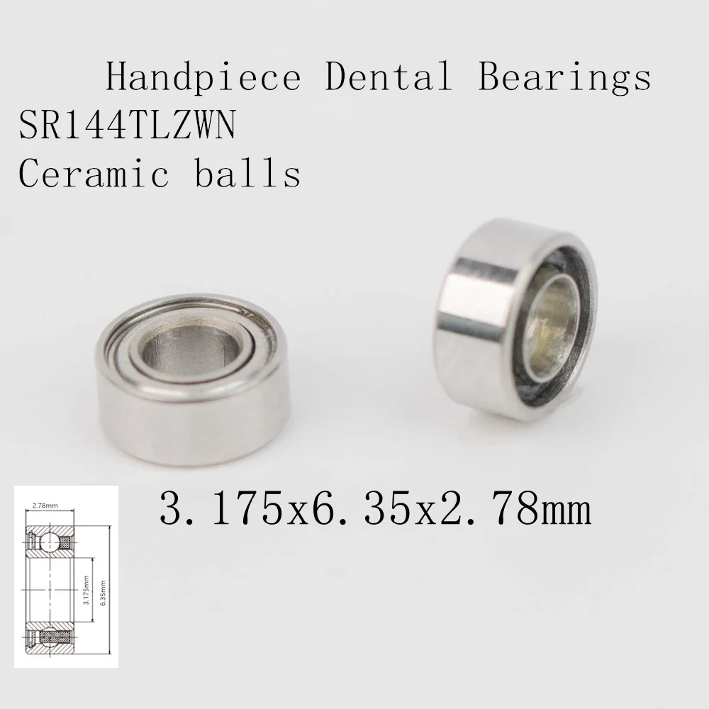 10pcs handpiece ceramic dental bearings SR144TLZWN 3.175x6.35x2.78mm For KV SMARTtorque S609C / S619C / S619 L DA55B2L-814