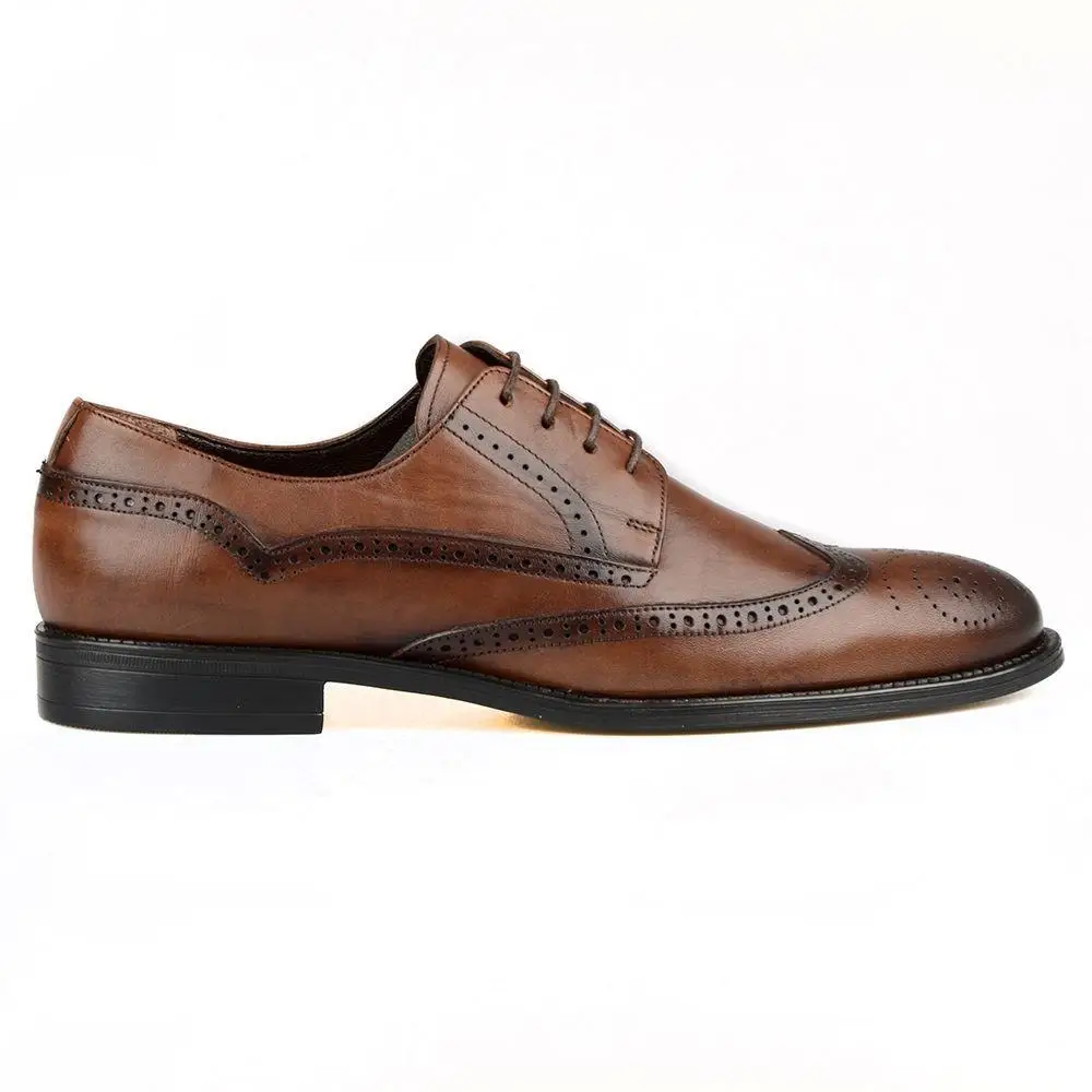 FootCourt- Luxury Brown Oxford Leather Men Shoes Casual Office Business Wedding Shoes Lace Up Smart Casual Handmade Dress Shoes