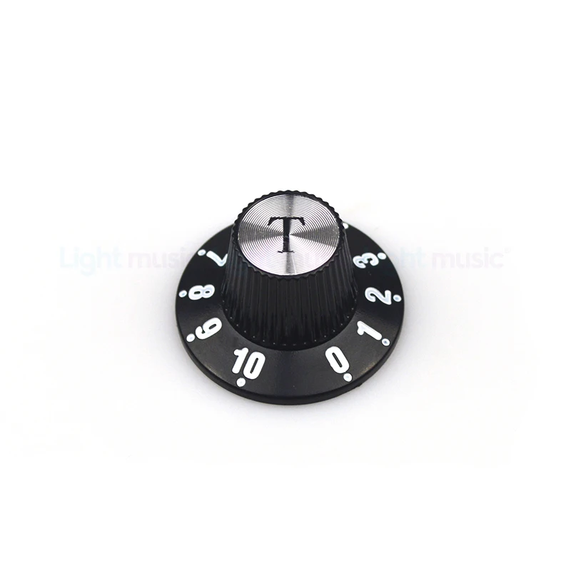 2/4pcs Aluminum Guitar Tone and Volume Speed Control Knobs Silver Silver Top Hat Bell For GB LP SG Electric Guitar