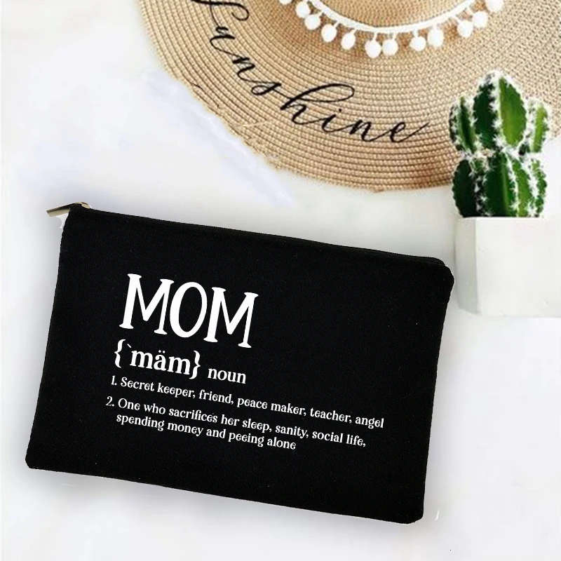 Mẹ Định Nghĩa In Trang Điểm Túi Du Lịch Nữ Túi Đựng Mỹ Phẩm Vệ Sinh Nhà Tổ Chức Momlife Son Môi Đựng Quà Tặng Ngày Của Mẹ