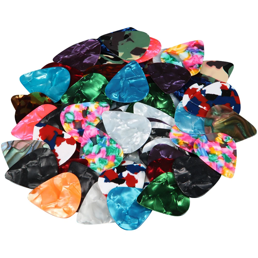 20 pieces 0.46/0.71 mm Celluloid Guitar Pick Mediator for Acoustic Electric - 20 Colors Custom