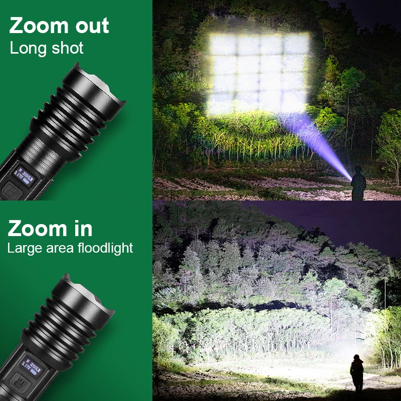 High Lumen XHP199 Powerful Led Flashlight Torch Light XHP160 XHP90 High Power Tactical Flashlight Usb Rechargeable Hand Lamp